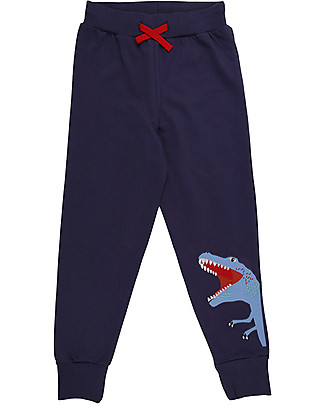Lilly+Sid Pantaloni Felpati - Dinosauto - 100% cotone bio Pantaloni Lunghi
