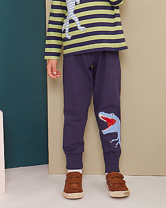 Lilly+Sid Pantaloni Felpati - Dinosauto - 100% cotone bio Pantaloni Lunghi