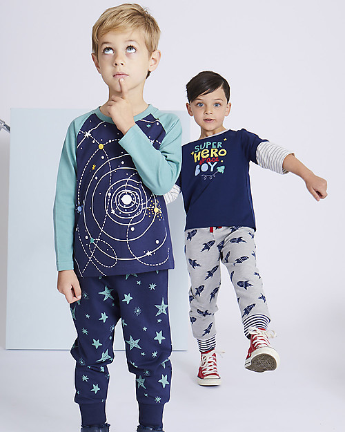 Lilly+Sid Pantaloni Lunghi, Stelle - 100% Cotone bio Pantaloni Lunghi