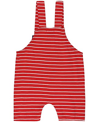 Lilly+Sid Salopette Baby - Righe Rosse - 100% Cotone bio Salopette