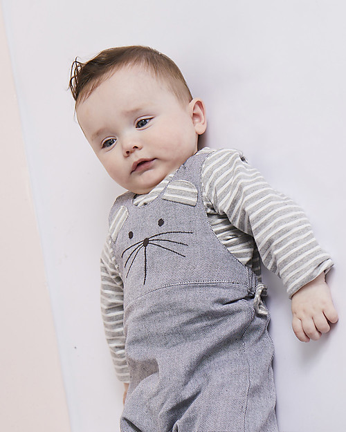 Lilly+Sid Salopette Baby, Topolino - 100% Cotone bio Salopette