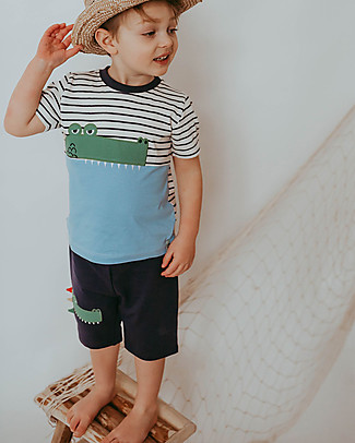 Lilly+Sid Shorts Croc - Coccodrillo - 100% Cotone bio Pantaloni Corti