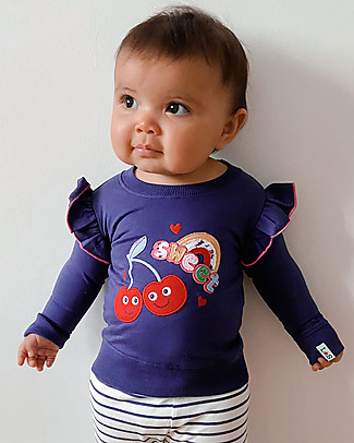 Lilly+Sid T-shirt con Balze - Sweet - 100% Cotone Bio Maglie Manica Lunga