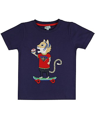 Lilly+Sid T-shirt Skating Tiger - Navy - 100% Cotone bio T-Shirt e Canotte