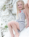 Lilly+Sid Tutina Corta a Righe - Navy - 100% Cotone bio Completi e Set
