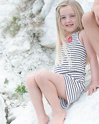Lilly+Sid Tutina Corta a Righe - Navy - 100% Cotone bio Completi