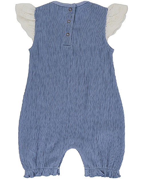 Lilly+Sid Tutina Effetto Crespato con Volant Pretty Kitty - Gattino - 100% cotone bio Tutine Corte