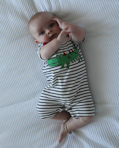 Lilly+Sid Tutina Maniche Corte Croc - Coccodrillo - 100% Cotone bio Tutine Corte