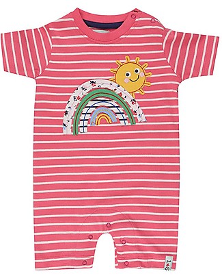 Lilly+Sid Tutina Maniche Corte Rain - Arcobaleno - 100% Cotone bio Tutine Corte
