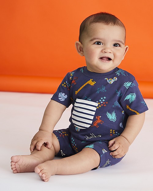 Lilly+Sid Tutina Maniche Corte Safari - 100% cotone bio Tutine Corte