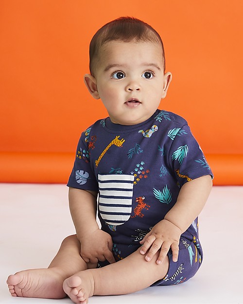 Lilly+Sid Tutina Maniche Corte Safari - 100% cotone bio Tutine Corte