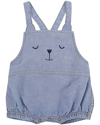 Lilly+Sid Tutina Salopette - Orsetto - 100% Chambray di Cotone Bio GOTS Salopette