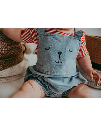 Lilly+Sid Tutina Salopette - Orsetto - 100% Chambray di Cotone Bio GOTS Salopette