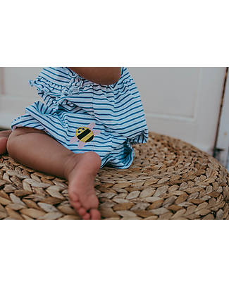 Lilly+Sid Vestito senza Maniche + Culotte - Righe&Applique - 100% Cotone Biologico GOTS Vestiti_