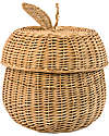 LiLu Cestino con Coperchio - Mela - 24 cm - 100% Vimini Cestini in Vimini