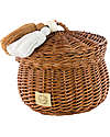 LiLu Cestino Piccolo con Nappe e Coperchio - Natural - 17 cm - 100% Vimini Cestini in Vimini