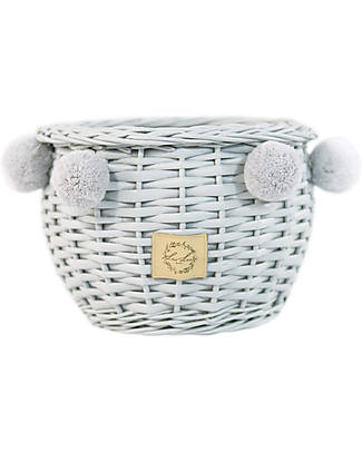 LiLu Cestino Portaoggetti - Grigio - 10 cm - 100% Vimini Contenitori Portaoggetti