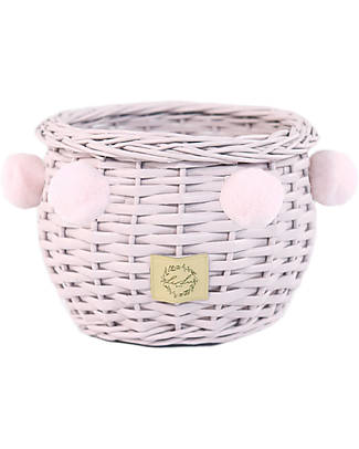 LiLu Cestino Portaoggetti - Rosa - 10 cm - 100% Vimini Contenitori Portaoggetti