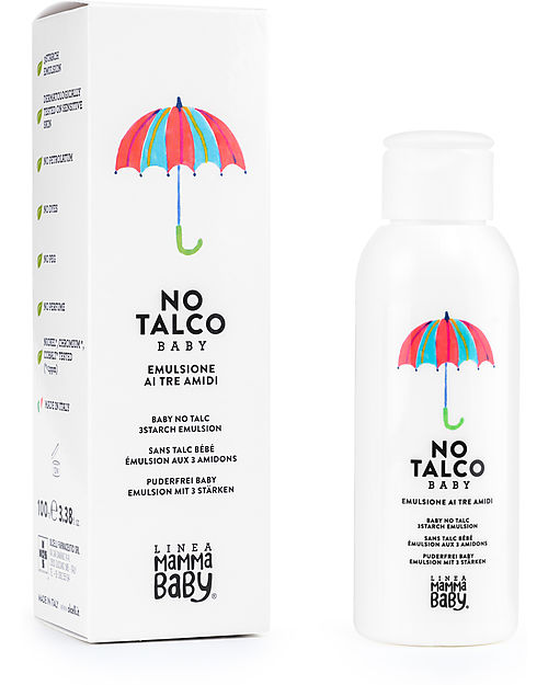 Linea Mamma Baby No Talco Baby - Carmelino - Emulsione ai tre Amidi - 100 ml Creme ed Olii Baby