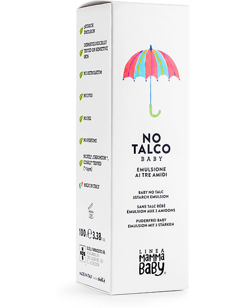 Linea Mamma Baby No Talco Baby - Carmelino - Emulsione ai tre Amidi - 100 ml Creme ed Olii Baby