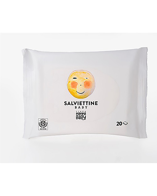 Linea Mamma Baby Salviettine Cambio Baby Momina - 20 Pezzi Effetto Rinfrescante/Lenitivo e Protettivo Salviette Bimbo