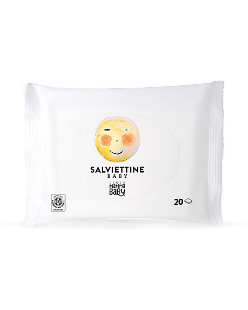 Linea Mamma Baby Salviettine Cambio Baby Momina - 20 Pezzi Effetto Rinfrescante/Lenitivo e Protettivo Salviette Bimbo