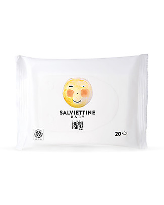Linea Mamma Baby Salviettine Cambio Baby Momina - 20 Pezzi Effetto Rinfrescante/Lenitivo e Protettivo Salviette Bimbo