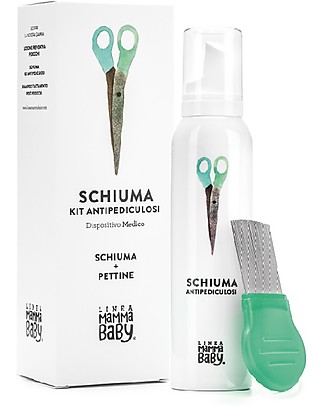 Linea Mamma Baby Schiuma Kit Antipediculosi "Pierina" - 150 ml - Combatte i Pidocchi! Shampoo e Prodotti per il Bagnetto