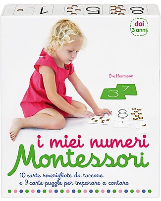 L'ippocampo Ragazzi I Miei Numeri Montessori, Cofanetto - 10 schede + 9 carte puzzle + libretto attività Attività Montessori