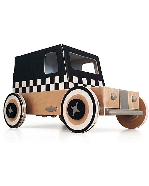 Litogami Autogami, Taxi in Cartone con Pannello Solare! Ecologico, si assembla in 2 minuti! Kit Fai Da Te