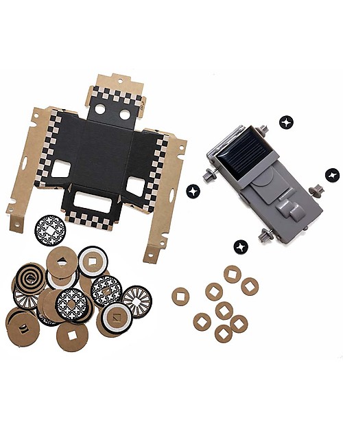 Litogami Autogami, Taxi in Cartone con Pannello Solare! Ecologico, si assembla in 2 minuti! Kit Fai Da Te