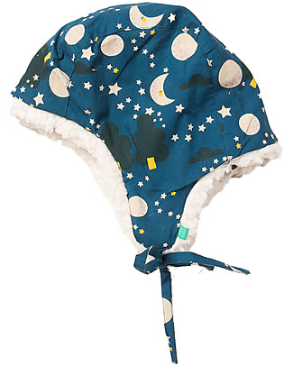Little Green Radicals Berretto Imbottito con Copriorecchie - Luna e Stelle - Foderato con Cotone bio! Cappelli Invernali
