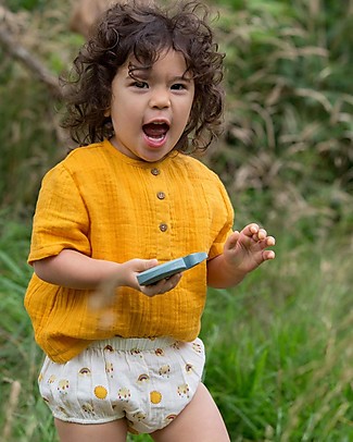 Little Green Radicals Bloomers Pacco da 2 Paia - Sole e Arcobaleno - Mussola di Cotone bio Pantaloni Corti