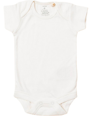 Little Green Radicals Body a Manica Corta - Confezione Singola - Crema - 100% Cotone Biologico non Tinto Body Manica Corta