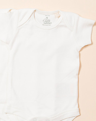 Little Green Radicals Body a Manica Corta - Confezione Singola - Crema - 100% Cotone Biologico non Tinto Body Manica Corta