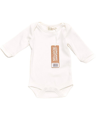 Little Green Radicals Body a Manica Lunga - Confezione Singola - Crema - 100% Cotone Biologico non Tinto Body Manica Lunga
