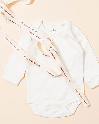 Little Green Radicals Body a Manica Lunga - Confezione Singola - Crema - 100% Cotone Biologico non Tinto Body Manica Lunga