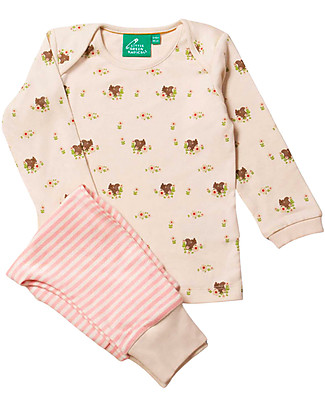 Little Green Radicals Completo Maglia e Pantaloni - Scoiattoli - Crema e Rosa - 100% Cotone Biologico Completi e Set