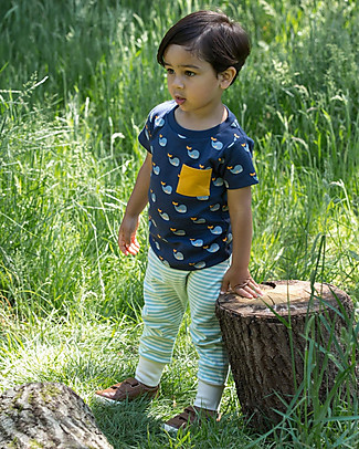 Little Green Radicals Completo T-shirt e Pantaloni - Balena - 100% Cotone Biologico Completi e Set