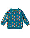 Little Green Radicals Felpa Climb the Mountain, Blu - Cotone Bio Fairtrade Felpe