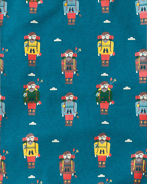 Little Green Radicals Felpa Climb the Mountain, Blu - Cotone Bio Fairtrade Felpe