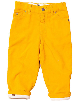 Little Green Radicals Jeans in Velluto a Costine - Giallo Oro/Bosco - 100% cotone bio Pantaloni Lunghi