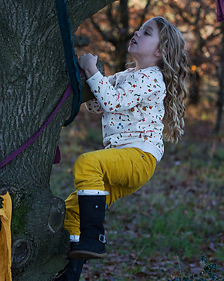 Little Green Radicals Jeans in Velluto a Costine - Giallo Oro/Bosco - 100% cotone bio Pantaloni Lunghi