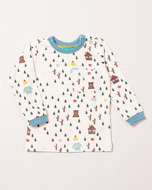 Little Green Radicals Maglia Maniche Lunghe con Taschino - Bosco - 100% cotone bio Maglie Manica Lunga