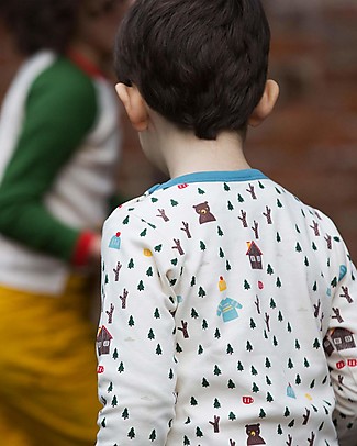 Little Green Radicals Maglia Maniche Lunghe con Taschino - Bosco - 100% cotone bio Maglie Manica Lunga