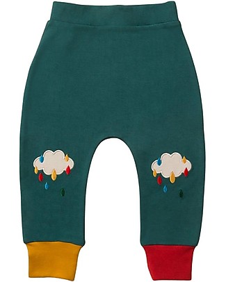Little Green Radicals Pantaloni Jogger con Ginocchia Rinforzate - Nuvole - 100% Cotone bio Pantaloni Lunghi
