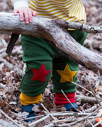 Little Green Radicals Pantaloni Jogger - Stelle Toppe - Verde - 100% Cotone Bio - Perfetta Vestibilità Pantaloni Lunghi