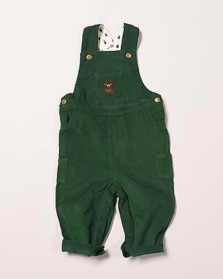 Little Green Radicals Salopette a costine - Orso Nordico - 100% cotone bio Salopette