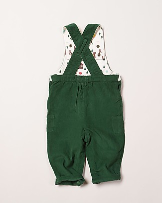 Little Green Radicals Salopette a costine - Orso Nordico - 100% cotone bio Salopette