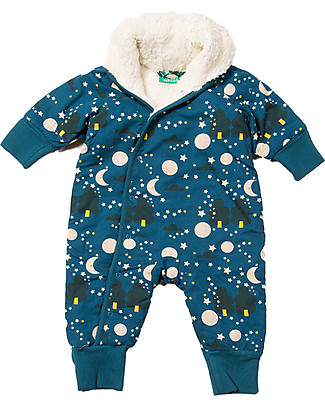 Little Green Radicals Tutina Invernale Imbottita - Luna e Stelle - Foderata in Morbidissimo cotone bio! Tutine Lunghe